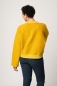 Preview: Teddyplüsch Pullover für Damen in Gelb Rückansicht