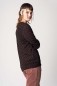 Mobile Preview: Pullover Damen Schwarz Rosa gestreift Ansicht rechte Seite