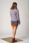 Mobile Preview: Stehkragen-Pullover für Damen bunt gemustert Ansicht seitlich von hinten