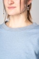 Mobile Preview: Damenpullover Oversize Hellblau Detailansicht Rundhalsausschnitt