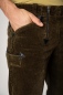 Preview: Cordhose "Zimmermann" straight leg - oliv grün Detailaufnahme von Hosentascher