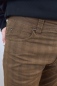 Preview: Hose für Herren aus Baumwolle in Hellbraun mit Streifenstruktur Detailansicht Seitentasche