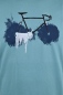 Mobile Preview: Greenbomb T-Shirt "Bike Paint" Bio in marine blue Nahaufnahme vom Printmotiv
