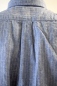 Preview: Leinenhemd für Herren Langarm in Hellblau mit weißen Streifen Detailansicht Rückseite