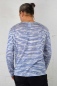 Preview: Langarmshirt "Boris" 100% Leinen für Herren Weiß mit blauen Querstreifen Detailbild Ansicht nah von hinten