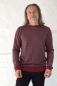 Mobile Preview: Pullover "Ewan" für Herren Weinrot gemustert Ansicht von vorne