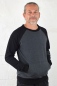 Preview: Herren Sweatshirt "Floh" in Grau mit schwarzen Ärmeln