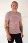 Mobile Preview: Viskose T-Shirt "Theo" Herren Streifen in Rot-Weiß