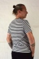 Preview: Viskose T-Shirt "Theo" für Herren - Schwarz-Weiß gestreift Ansicht von hinten
