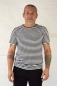 Mobile Preview: Viskose T-Shirt "Theo" für Herren - Schwarz-Weiß gestreift