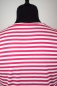 Preview: T-Shirt für Herren aus Viskose in Pink-Weiß gestreift Detailansicht von hinten