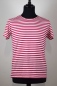 Preview: T-Shirt für Herren aus Viskose in Pink-Weiß gestreift Ansicht Front