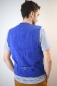 Preview: Anzugweste für Herren in Royalblau aus Baumwolle Ansicht seitlich von hinten