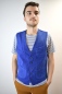 Preview: Anzugweste für Herren in Royalblau aus Baumwolle Ansicht Front