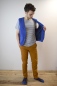 Preview: Anzugweste für Herren in Royalblau aus Baumwolle Ganzkörperansicht