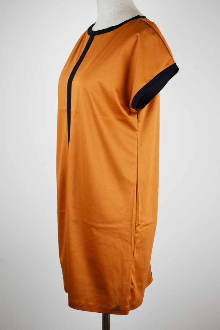 Blusenkleid "Gemma" Bio-Baumwolle in Orange von linker Seite
