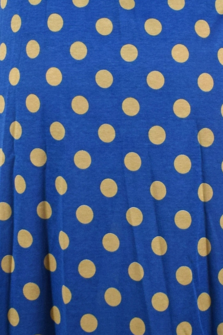 Mrs.Hippie Kleid "Romy" lang aus Baumwolle von Potatoes in blau mit beigen Punkten