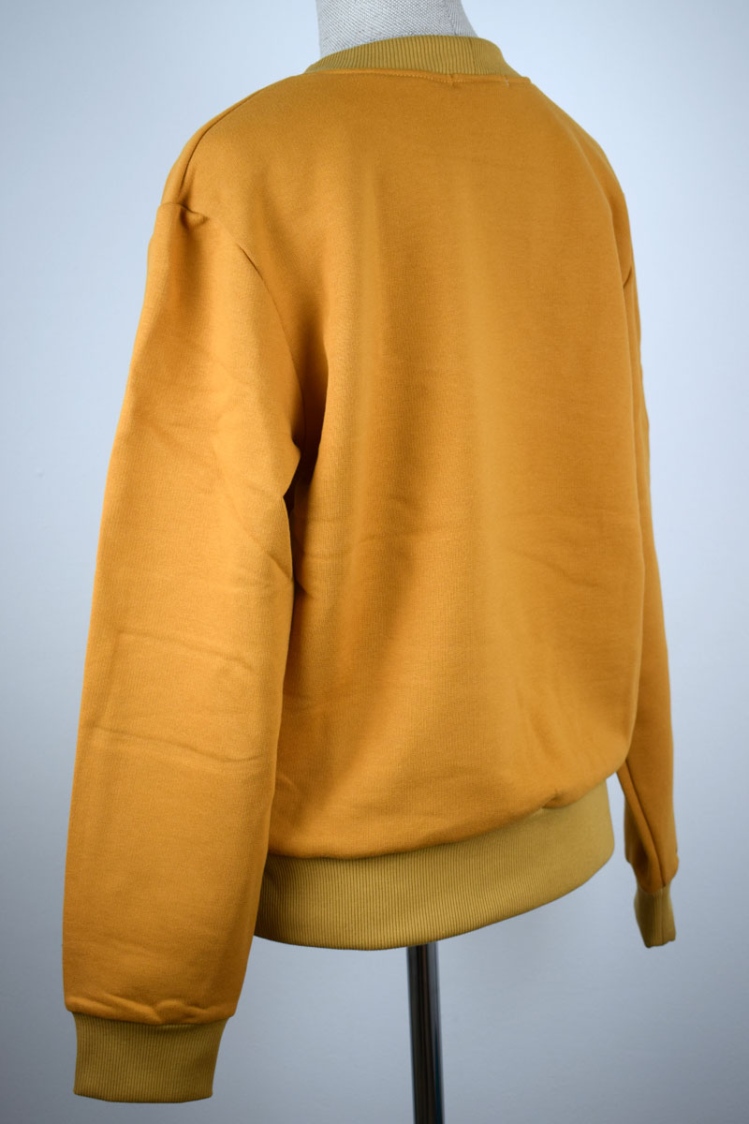 Sweatshirt "Hania" in Gelb für Damen aus Bio-Baumwolle Ansicht von der Seite