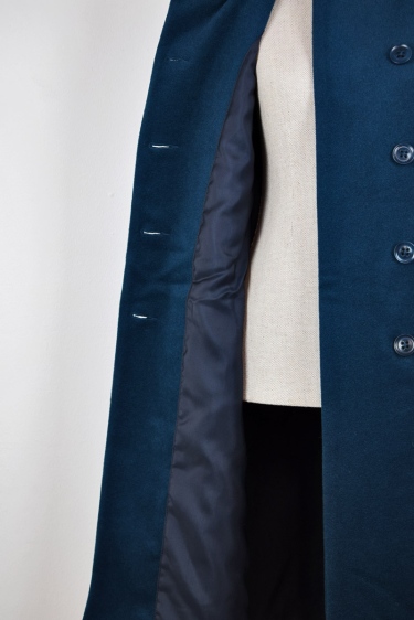 Mantel "Tara" aus Wolle für Damen in Blau Detailbild Innenfutter