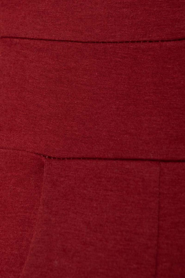 Kurzes Kleid "Ross" in Weinrot aus Bio-Baumwolle Detailansicht Material