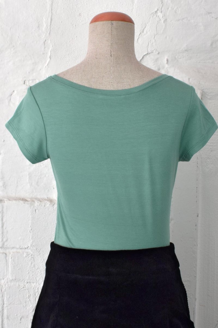 Viskose T-Shirt "Amber" in Mintgrün für Damen Ansicht von hinten