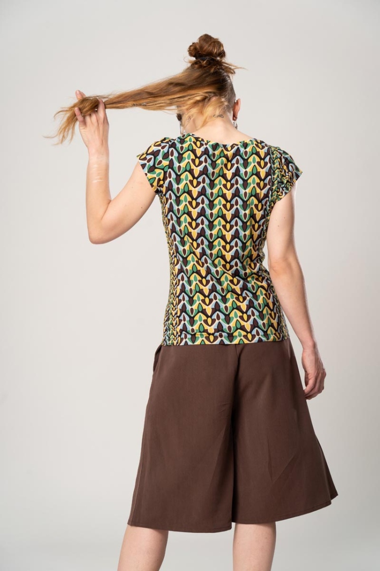 Buntes T-Shirt "Amber" für Damen aus Viskose Ansicht von hinten