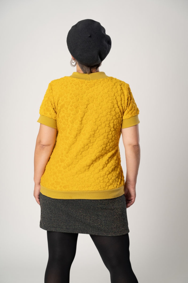 Kurzarmshirt "Anita" für Damen in Gelb Ansicht von hinten