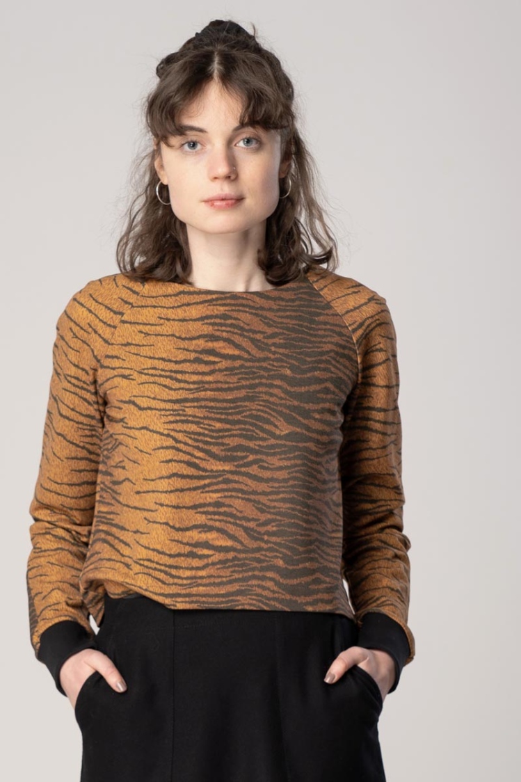 Pullover "Christina" mit Animal Print Tigermuster für Damen