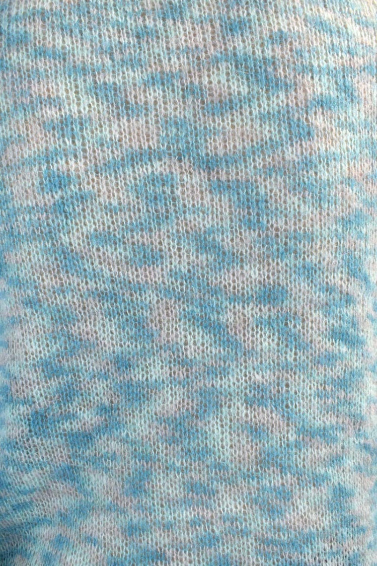 Langarmshirt für Damen mit Mohair Hellblau-Rosa gescheckt Detailansicht Muster