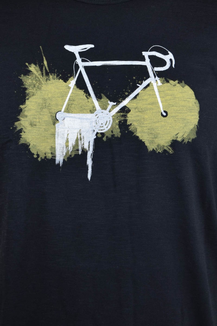 Greenbomb T-Shirt "Bike Paint" Bio Farbe black Nahaufnahme vom Printmotiv