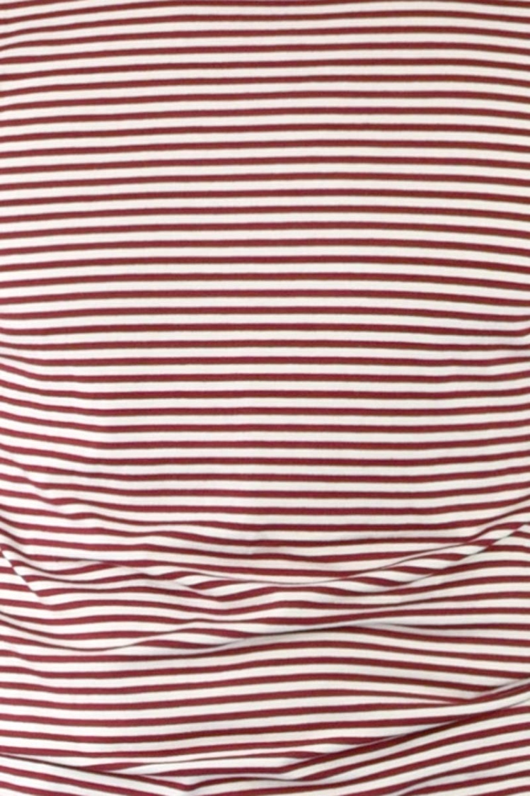 Viskose T-Shirt "Theo" Herren Streifen in Rot-Weiß Detailansicht