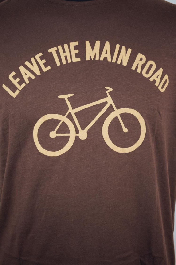 Greenbomb T-Shirt für Herren in Braun Detailansicht Bike-Print