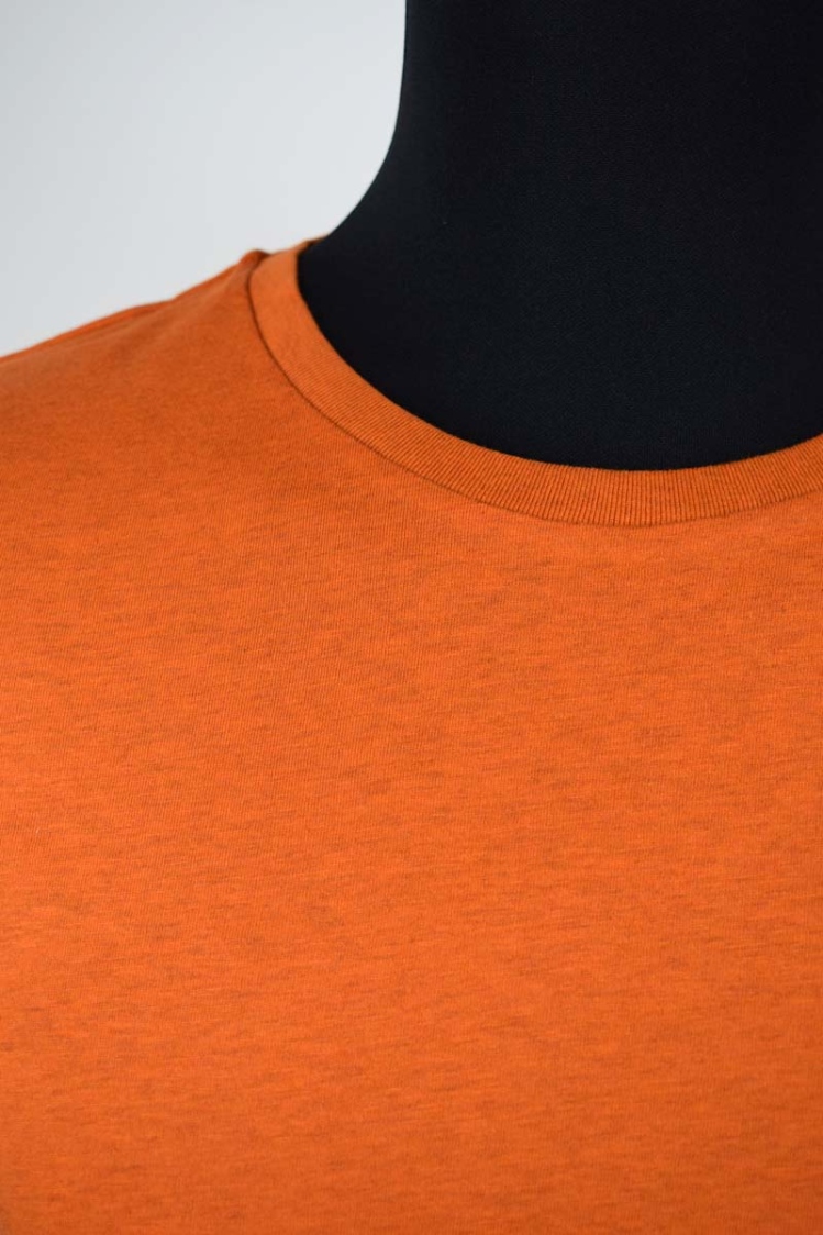 Greenbomb T-Shirt für Herren in Orange Uni Detailansicht Rundhalsausschnitt