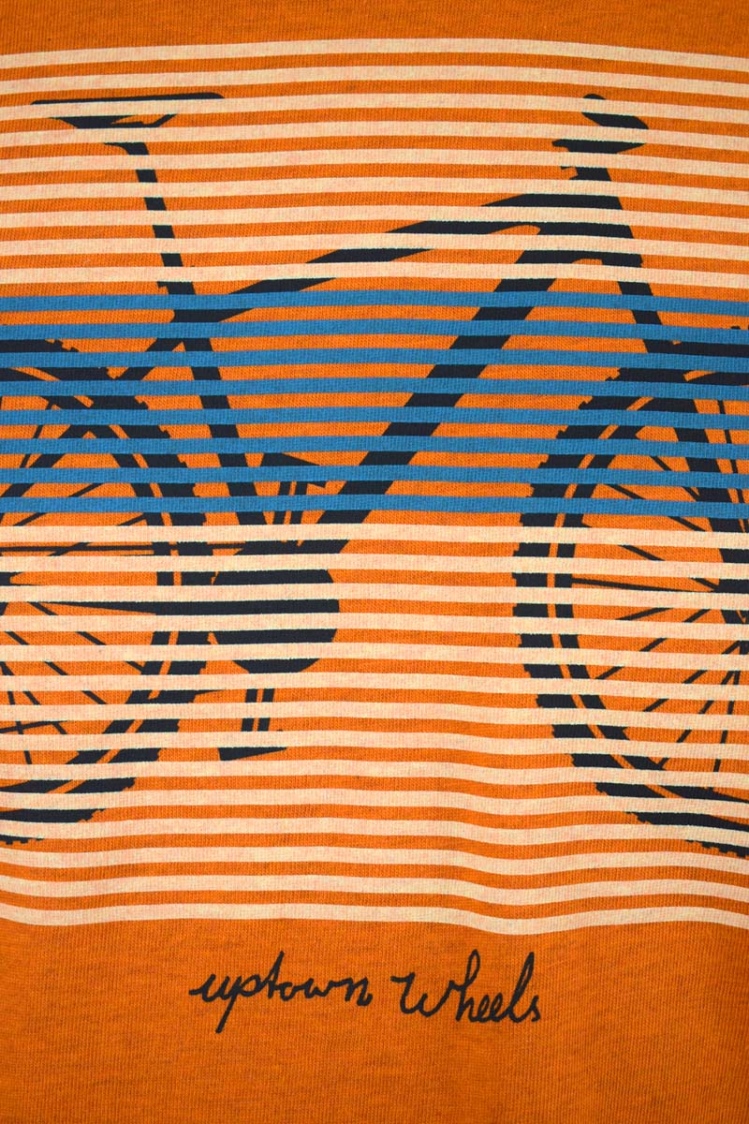 Greenbomb T-Shirt für Herren in Orange Detailansicht Bike-Print