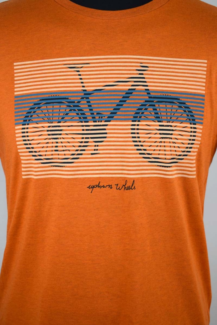 Greenbomb T-Shirt für Herren in Orange mit Bike-Print Ansicht Front