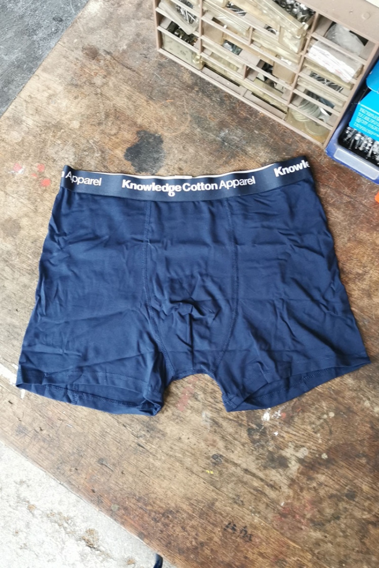 Underwear "Knowledge" 2 Stck. Trunks Bio - rot navy gestreift/navy