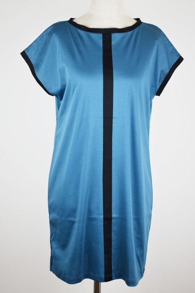 Blusenkleid "Gemma" Bio-Baumwolle in Blau von vorne