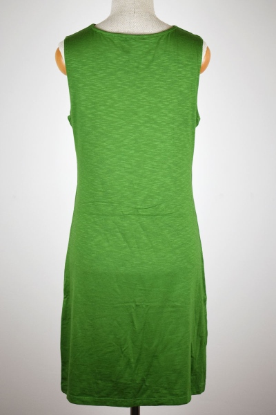 Viskose Kleid "Marie" ärmellos in Grün von hinten
