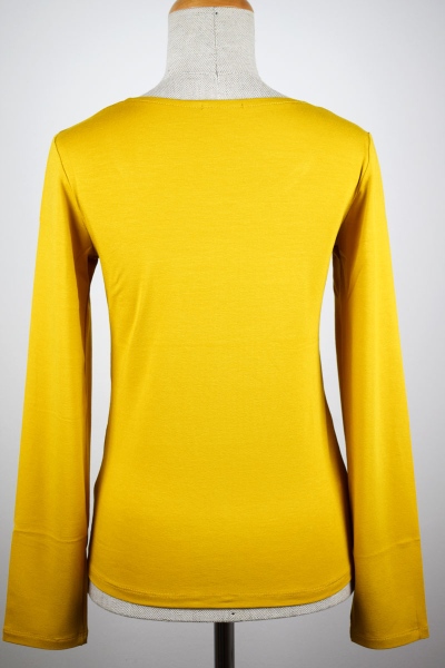 Viskose Langarmshirt "Elsa" in Gelb für Damen von hinten