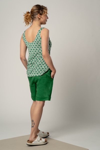 Grüne Bermuda Shorts "Sophia" für Damen seitliche Ansicht