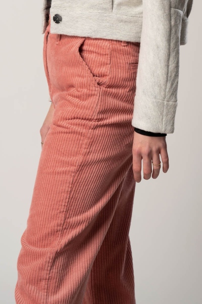 Cord Culotte für Damen in Farbe Rosa Ansicht von rechter Seite