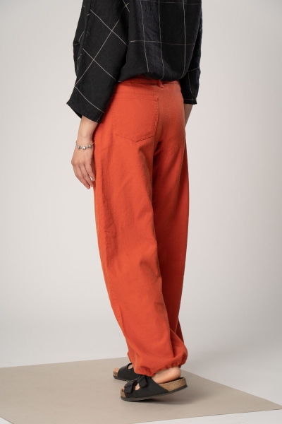 Wide Leg Hose für Damen Orange Ansicht seitlich von hinten