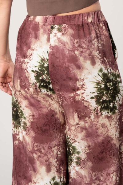 Wide Leg Hose Damen Viskose Batikmuster Detailansicht Gesäß
