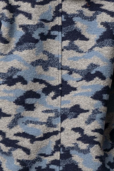 Hemdjacke für Damen Blau Detailansicht Camouflage Muster