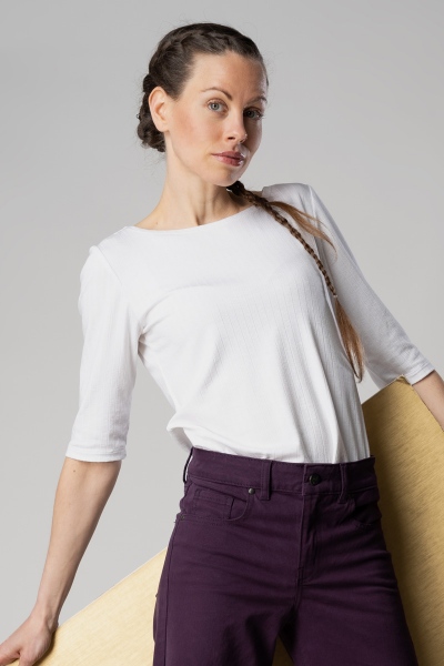 Shirt "Chayenne" 1/2 Arm in Weiß für Damen seitlich von vorne