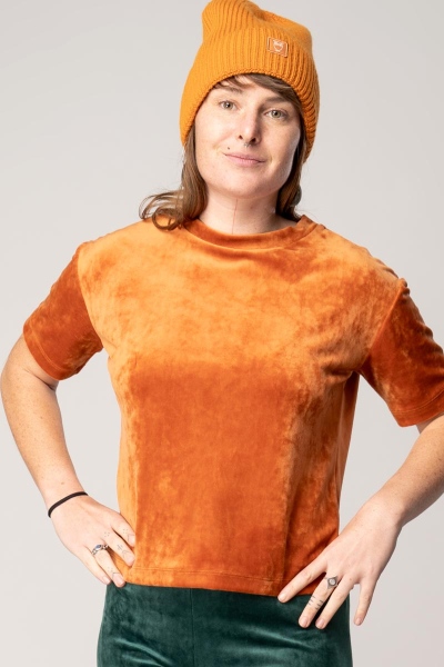 Nicki Shirt für Damen Orange Samt