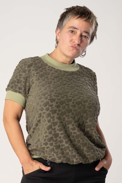 Kurzarmshirt "Anita" für Damen in Olivgrün
