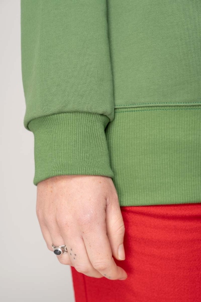 Sweatshirt für Damen nachhaltig in Grün Detailansicht Bündchen