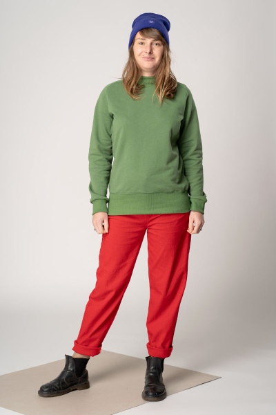 Sweatshirt für Damen nachhaltig in Grün Ansicht von vorne