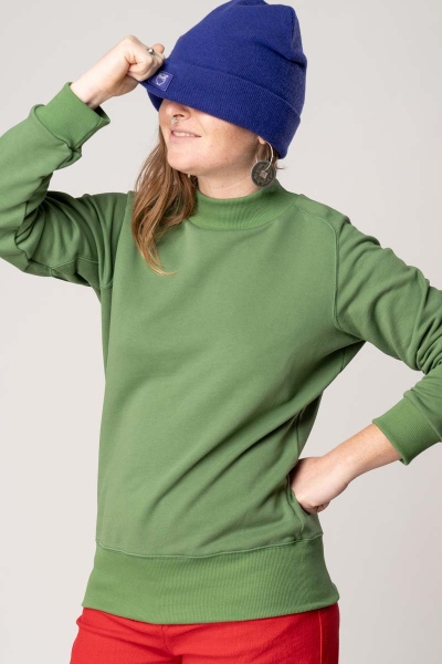 Sweatshirt für Damen nachhaltig in Grün seitliche Ansicht